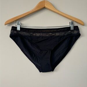 Adore Me NWT Elegant Black Lace Trim Panties size L